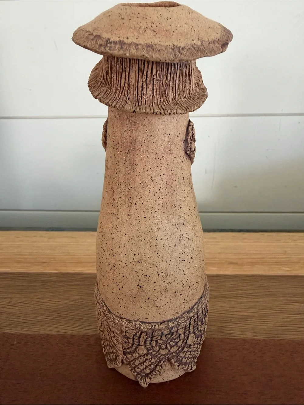 Vintage 1970s Pottery Girl Candle Holder Bud Vase